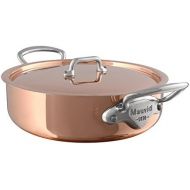 Mauviel Made In France MHeritage Copper 150s 6130.25 3.4-Quart Rondeau with Lid and Cast Stainless Steel Handle
