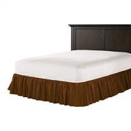 US Comfort Zone Dust Ruffle Bed Skirt Queen Size 12 Inch Drop Luxurious Hotel Collection 850 Thread Count 100% Egyptian Cotton Hypoallergenic DecorativeBrown Solid