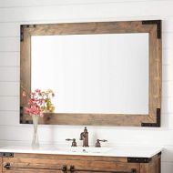 Signature Hardware 424517 Bonner 34 x 48 Reclaimed Wood Framed Bathroom Mirror