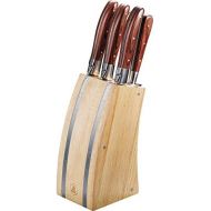 Laguiole 5 Piece Kitchen Stainless Knife Block Set with Luxury Wooden Knife Holder