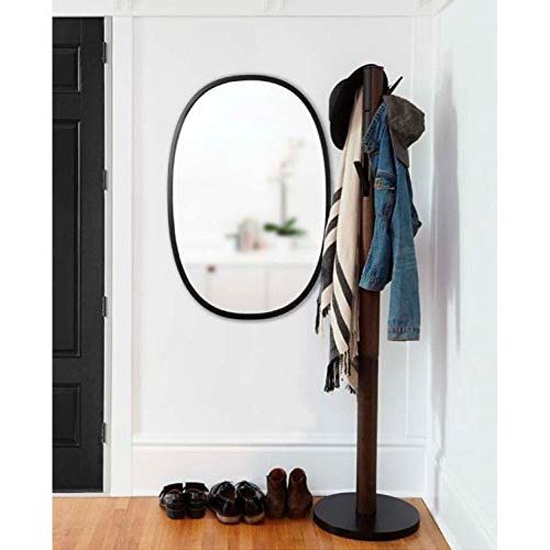  Umbra Hub 37” Round Wall Mirror with Rubber Frame, Modern Room Decor for Entryways, Washrooms, Living Rooms and More, Gray