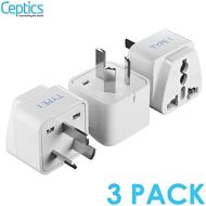 [아마존베스트]Ceptics Australia, China, New Zealand Travel Plug Adapter (Type I) - 3 Pack [Grounded & Universal] (GP-16-3PK)