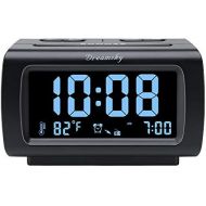 [아마존베스트]DreamSky Decent Alarm Clock Radio with FM Radio, USB Port for Charging, 1.2 Inch Blue Digit Display with Dimmer, Temperature Display, Snooze, Adjustable Alarm Volume, Sleep Timer.