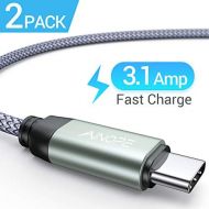 [아마존베스트]USB-C Cable Fast Charging (3A Fast Charge) (2 PK/6.6FT), AINOPE USB-A to Type-C Charger Cable,Durable Braided Armor C Cord Compatible Samsung Galaxy Note 9 8 S9 S8 S8 Plus S10,LG V