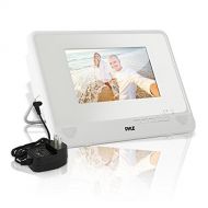 Pyle Portable Waterproof Multimedia Disc Player - 7in Screen White Digital Music Audio Video Player w Dual Stereo Speakers, CD DVD Tray, RCA, USB, Rechargeable Battery, Headphones, Rem