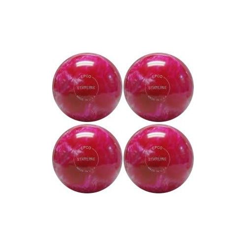  BuyBocceBalls EPCO Candlepin Bowling Ball- Starline - Hot Pink & Pearl - 4 Balls