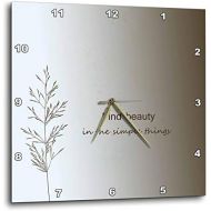 3dRose DPP_130524_3 Zen Find Beauty in Simple Things Cream Nature Art Wall Clock, 15 by 15-Inch