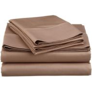 Visit the Superior Store Cotton Blend 600 Thread Count , Deep Pocket, Soft, Wrinkle Resistant 4-Piece Olympic Queen Bed Sheet Set, Solid Taupe