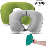 [아마존베스트]Zrova Inflatable Travel Pillow, Air Neck Pillow Lightweight Stay Cool Fabric Self Pump Up Without Blowing Head and Neck Support in Airplane Travel