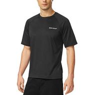BALEAF Mens Short Sleeve Solid Sun Protection Quick-Dry Rashguard Swim Shirt UPF 50+