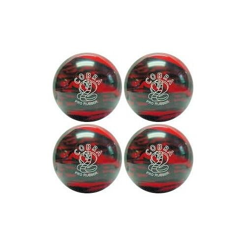  BuyBocceBalls EPCO Candlepin Bowling Ball- Cobra Pro Rubber, Red & Black four Ball