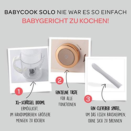  Beaba BEEABA - Babycook Solo - 4-in-1-Babynahrungszubereiter - Dampfgarer - Schnelles Dampfgaren in 15 Minuten -Fassungsvermoegen - Rose Gold