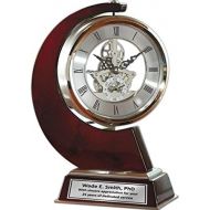 AllGiftFrames Large Gear Da Vinci Desk Clock Which Rotates 360 Degrees with Silver Engraving Plate. Unique, Wedding, Retirement and Appreciation Award