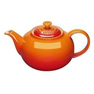 Le Creuset PG0328-002 Volcanic Stoneware Classic Teapot, 1.3 L, Flame