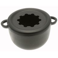 Cheese tools Iwachu Cast Iron Fondue and Deep-Fry Pot with Scalloped Ring and Wire Rack, Black
