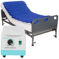 Topper mattress Vive Alternating Pressure Mattress 5 - Air Topper Pad for Bed Sore, Ulcer Prevention, Bedridden Treatment - Inflatable, Quiet Alternative Cover - Fits Hospital Bed - Includes Elect