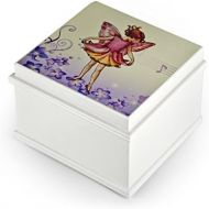 MusicBoxAttic Matte White Enchanted Fairy 18 Note Ballerina Musical Jewelry Box - Over 400 Song Choices - Choose Your Song Dance of the Sugar Plum Fairy,Nutcracker Suite