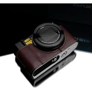 Gariz XS-CHLX10BR Genuine Leather Half Case for Panasonic Lumix LX10 DMC-LX10, Brown