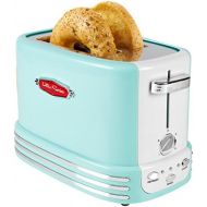 [아마존베스트]NOSTALGIA Nostalgia RTOS200AQ Bagel Toaster, 2-Slice, Aqua