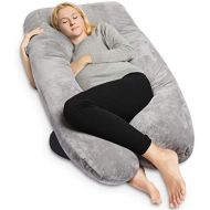 QUEEN ROSE Pregnancy Pillow - Full Body Maternity Pillow U Shaped,Support Back/Neck/Head with Velvet Cover,Gray