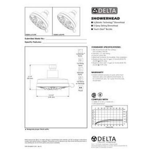  DELTA FAUCET Delta 52638-BL20-PK H2Okinetic 5-Setting Shower Head, Matte Black