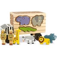 [아마존베스트]Melissa & Doug Animal Rescue Shape-Sorting Truck (Wooden Toy With 7 Animals and 2 Play Figures)