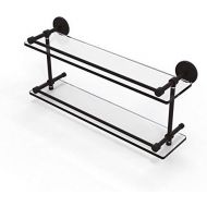 Allied Precision Industries Allied Brass P1000-222-GAL-ORB 22-Inch Tempered Double Glass Shelf with Gallery Rail, Oil Rubbed Bronze