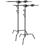 Neewer 2-pack Heavy Duty Light Stand C-Stand - Max. 10 feet3 meters Adjustable with 3.5 feet Holding Arm and Grip Head for Studio Video Reflector, Monolight and Other Photographic