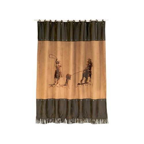  HiEnd Accents Team Roping Western Shower Curtain