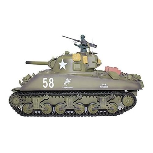 헨롱 HengLong Heng Long 2.4Ghz 116 Scale Radio Remote Control US M4A3 Sherman (105mm Howitzer) Tank Air Soft RC Battle Tank Smoke & Sound