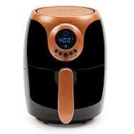 /Copper Chef 2 QT Black and Copper Air Fryer - Turbo Cyclonic Airfryer With Rapid Air Technology For Less Oil-Less Cooking. Includes Recipe Book