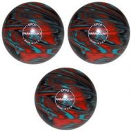 BuyBocceBalls EPCO Duckpin Bowling Ball- Marbleized - Teal, Orange & Black Balls - 3 Balls