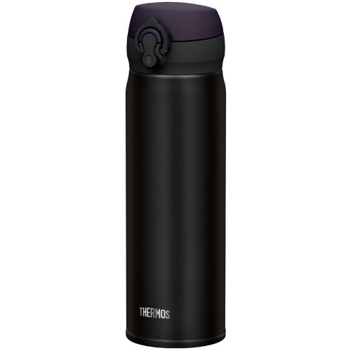 써모스 Thermos Stainless Steel Commuter Bottle, Vacuum insulation technology locks,0.5-L,ALL-Black,[one-touch open type] ,JNL-502 ALB