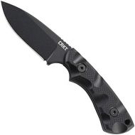Columbia River Knife & Tool CRKT SIWI Fixed Blade Knife: Compact and Lightweight Black Tactical Knife with Carbon Steel, Plain Edge Blade, G10 Handle and Glass Reinforced Nylon Sheath Case 2082