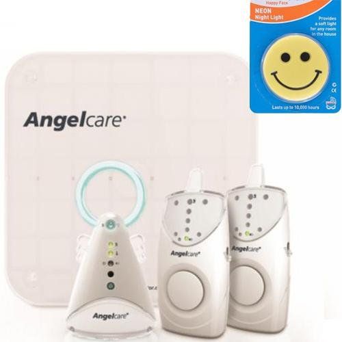  Angelcare AC605-2PU - Movement and Sound Monitor with 2 Parent Units and Night Light