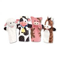 Melissa & Doug Farm Friends Hand Puppets - The Original (Set of 4 - Cow, Horse, Sheep, and Pig - Soft Plush Material, Great Gift for Girls and Boys - Kids Toy Best for 2, 3, 4, 5 a