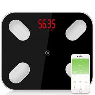 상세설명참조 CGOLDENWALL Bluetooth Body Fat Scale Digital Bathroom Weight Scale Body Composition Analyzer with iOS and Android APP for Body Weight, Fat, Water, BMI, BMR, Muscle Mass (Black)