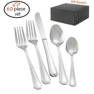 Tiger Chef TigerChef TC-20316 Flatware Set, 18/8 Stainless Steel Cutlery Silverware Sets Service for 12, Royalty