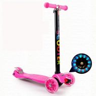 Gib niemals auf Kinder-Roller 3-14 Jahre Flash-Allrad-Roller abnehmbar (Farbe : Rosa)