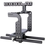 YELANGU Aluminum Alloy Camera Video Cage for Sony GH5 with Handle Grip to Mount Monitor,LED Light,Follow Focus,Matte Box,Microphone