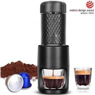 Staresso Espressomaschine Manuell Kaffeemaschine Tragbare Kompatibel mit Kaffee und Kapsel Ideal fuer Campaing Hiking Bueros oder Zuhause