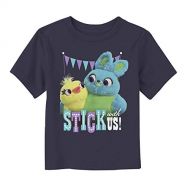 Fifth Sun Toy Story Toddlers 4 Ducky & Bunny Stick with Us BFFs Navy Blue T-Shirt