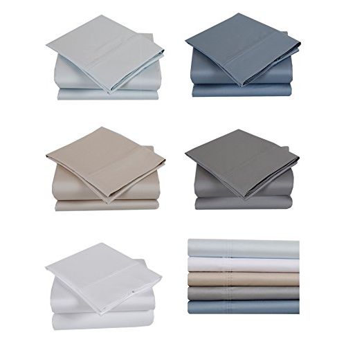  Affluence 700 Thread Count 100% Long-Staple Premium Cotton Sheet Set (Queen Sheet Set, Silver)