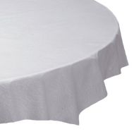 Hoffmaster 210451 Plastic Octy-Round Linen-Like Tablecover, 82 Diameter, White (Case of 24)