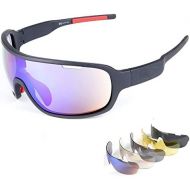 [아마존베스트]Lorsoul Polarized Sports Sunglasses With 5 Interchangeable Lenes for Men Cycling