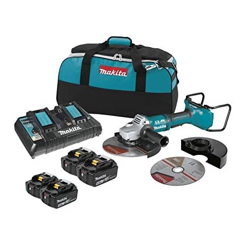  Makita XAG13PT1 18V x2 LXT (36V) Bl 9” Cut-OffAngle Grinder Kit and Two Extra BL1850B 18V Batteries