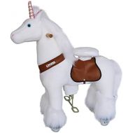 PonyCycle Official Ride On Unicorn No Battery No Electricity Mechanical Unicorn White Small for Age 3-5