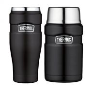 Thermos Stainless King Vacuum Insulated Tumbler and Food Jar Bundle Matte Black