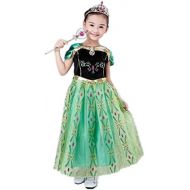 DreamHigh Little Girls Princess Cosplay Costume Dress 2T, 2 Years, Green