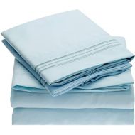 Mellanni Sheet Set-Brushed Microfiber 1800 Bedding-Wrinkle Fade, Stain Resistant - Hypoallergenic - 4 Piece (Full, Baby Blue),